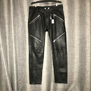 Men's Diesel P-Yardy Trousers SZ 31 Blk Leather